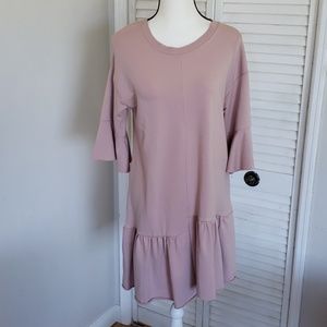 PHILOSOPHY Dusty Rose Sweatshirt Dress, Size Small